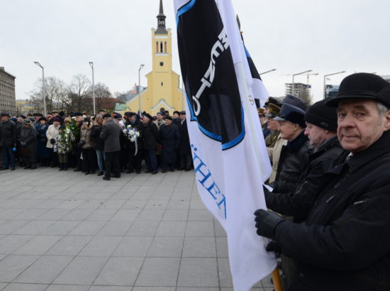 Küüditamise aastapäeva mälestusüritus Vabadussõja võidusamba juures